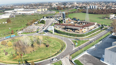 Aerial view of Nuove Fabbriche Industrial Village - view 1