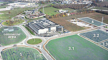 Aerial view of Nuove Fabbriche Industrial Village - view 2